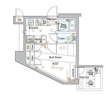 東京都北区滝野川１丁目 賃貸マンション 1K