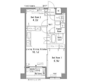 東京都北区滝野川７丁目 賃貸マンション 2LDK